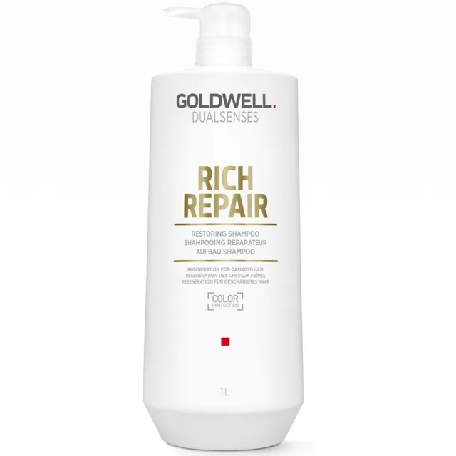 【GOLDWELL 歌薇】水感洗髮精1000ml-毛躁及受損髮質適用(平輸商品)