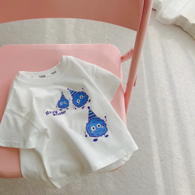 【安朵童舖】現貨韓版兒童半袖上衣男童印花T恤女童短袖上衣圓領上衣童裝(27/016)