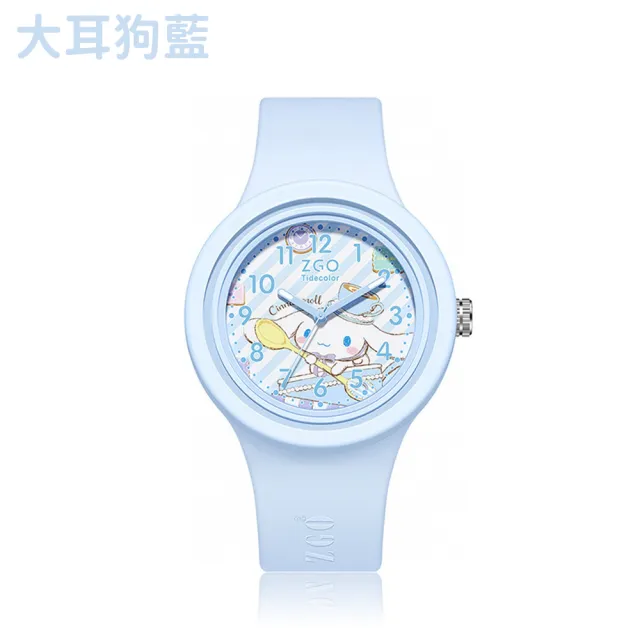 【SANRIO 三麗鷗】大耳狗印花錶盤果凍錶帶夜光石英錶(兒童 學生 手錶)