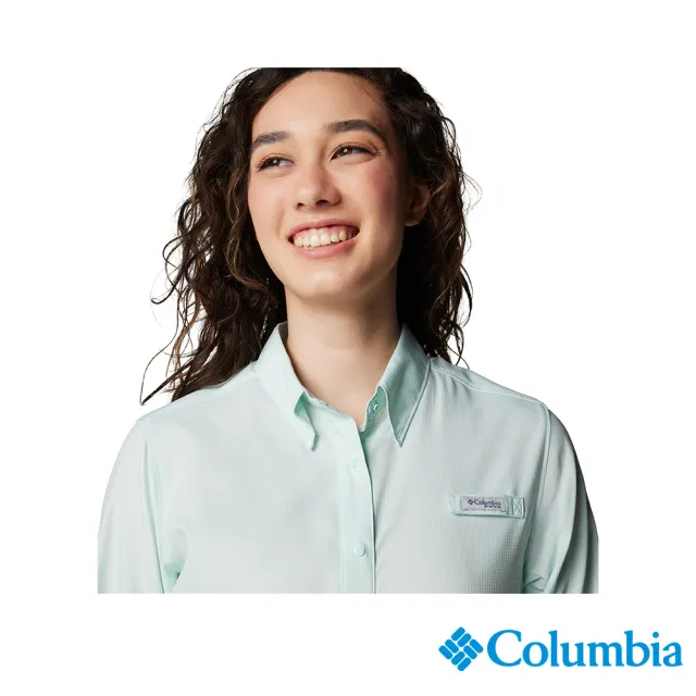 【Columbia 哥倫比亞】女款-防曬快排長袖襯衫-冰川藍(UFL72780AU/IS)