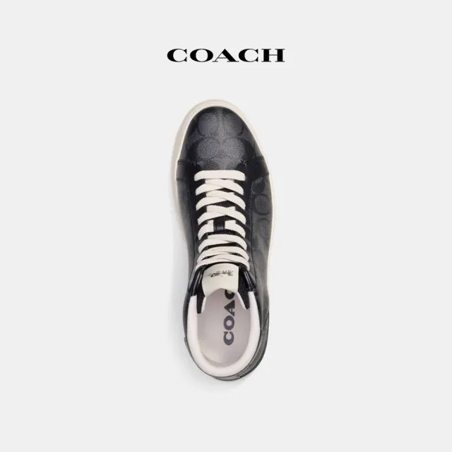 【COACH蔻馳官方直營】CLIP高筒運動鞋-碳灰色/黑色(G5385)
