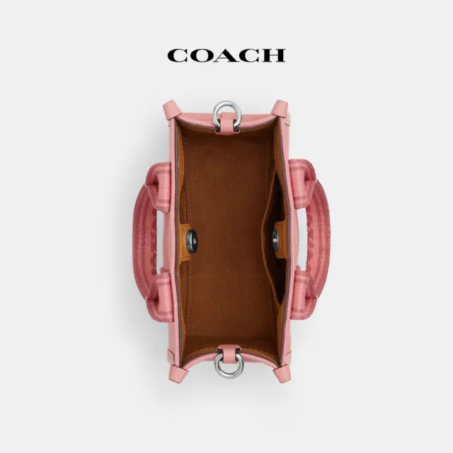 【COACH蔻馳官方直營】SMITH迷你托特手袋-銀色硬體/淺胭脂粉色(CS618)