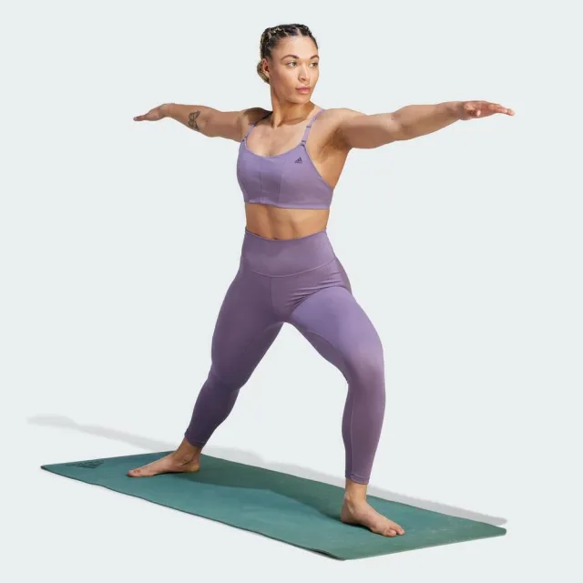 【adidas 愛迪達】YO STO 78 TIG 女 緊身褲 九分 高腰 運動 訓練 瑜珈 健身 吸濕排汗 紫(IJ9361)