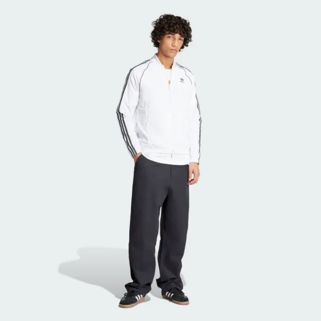 【adidas 愛迪達】SST TRACK TOP 男 外套 夾克 運動 休閒 拉鍊口袋 尼龍 反光 白黑(IZ3287)