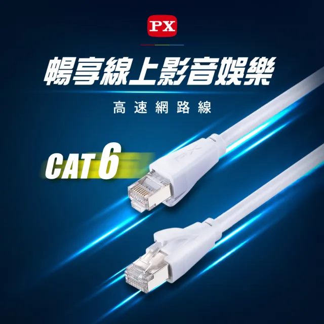 【PX 大通-】2年保固CAT6乙太網路線高速1M1米250M1G Fluke RJ4攝影機POE交換器路由器(CAT6-1M)