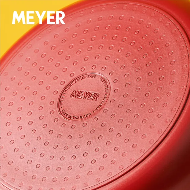 【MEYER 美亞】革新紅系列陶瓷不沾鍋萬用小炒鍋22CM(鍋深6.5cm/IH/電磁爐適用)