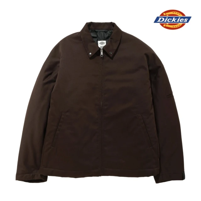 Dickies 男款奶油色羊羔絨外翻領多口袋設計保暖厚夾克｜