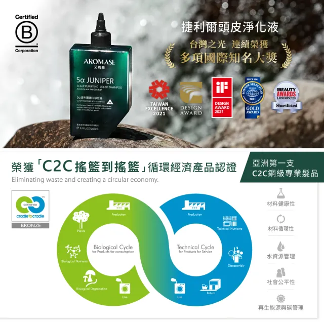 【Aromase 艾瑪絲】2% 5α捷利爾頭皮淨化液-涼感 260ml(草本植萃/深層淨化角質)