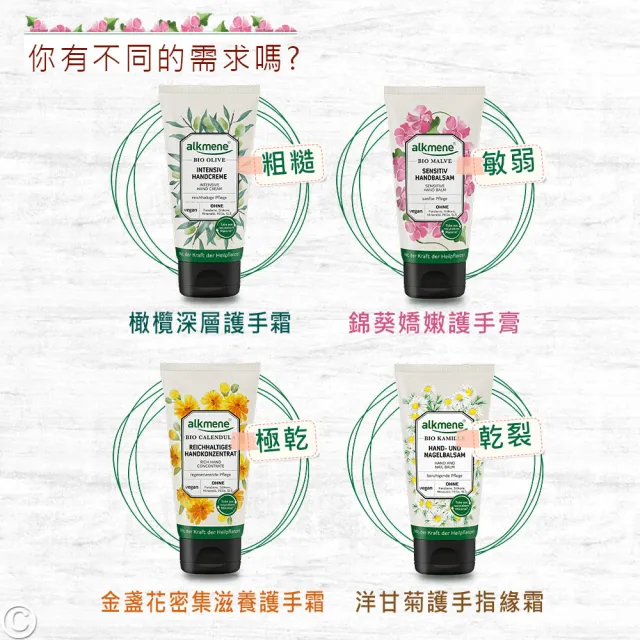 【Alkmene 草本耀典】草本修護護手霜75mlx2入(橄欖/錦葵/蘆薈/金盞花公司貨)