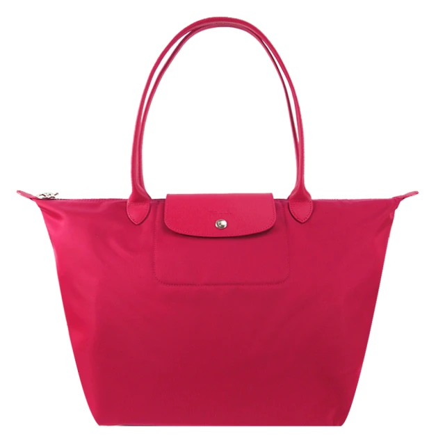 LONGCHAMP LE PLIAGE NEO系列尼龍長把手提水餃包(大/樹莓紅/展示品)