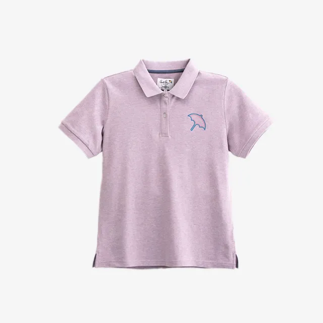 【Arnold Palmer 雨傘】女裝-撞色線條刺繡短袖POLO衫(淡紫色)