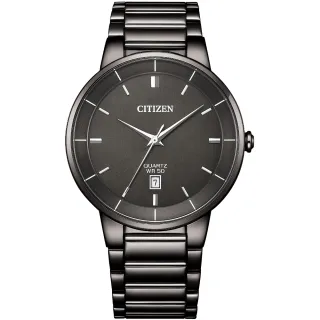 【CITIZEN 星辰】GENT’S 簡約商務紳士腕錶 40MM 黑(BI5127-51H)