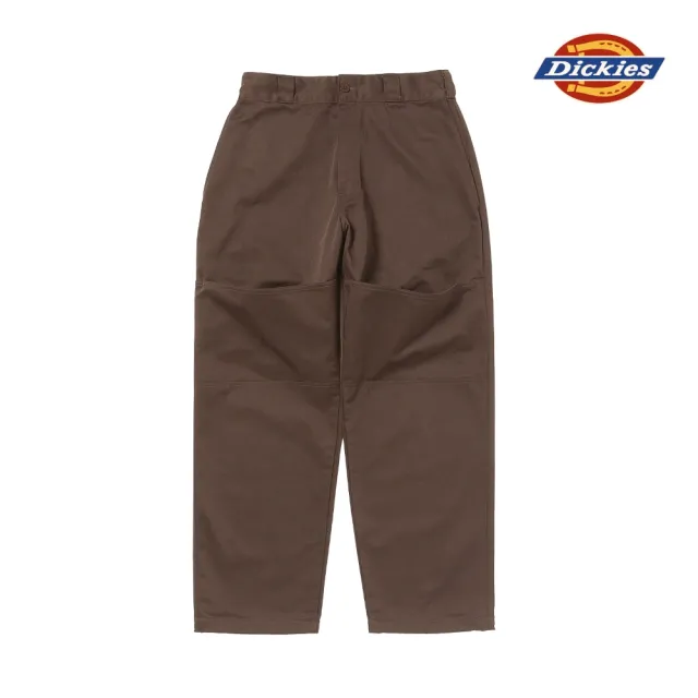 【Dickies】N Hoolywood 聯名－男款深棕色抗皺耐磨雙膝大口袋設計休閒長褲｜DK012559DBX