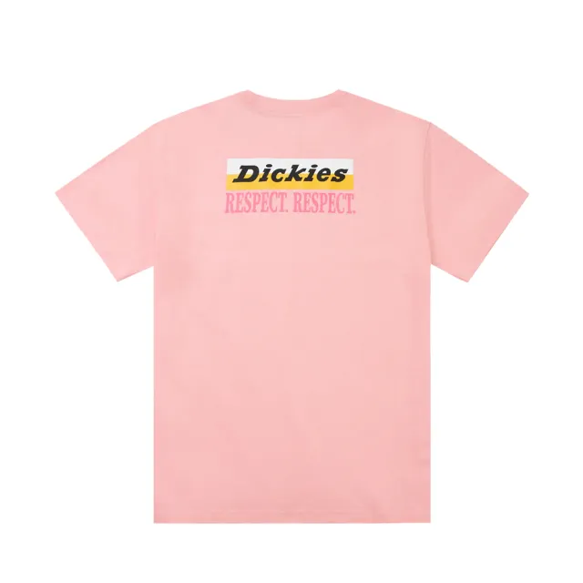 【Dickies】BCA 聯名－男女款石英粉純棉背面品牌印花短袖T恤｜DK012220H11