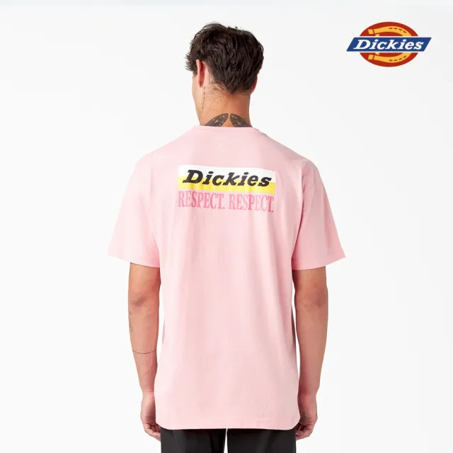 【Dickies】BCA 聯名－男女款石英粉純棉背面品牌印花短袖T恤｜DK012220H11