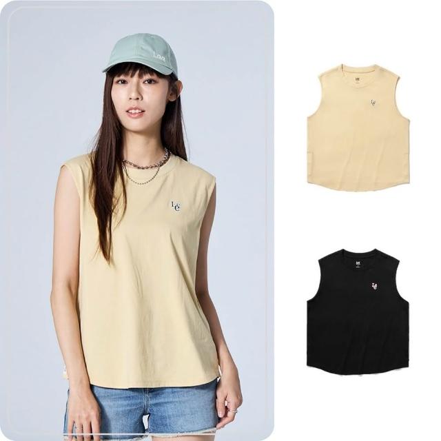 【Lee】女裝 無袖T恤 / 左胸LOGO 釘釦開衩 背心 共2色 季節性版型(LB416008184 / LB416008K11)