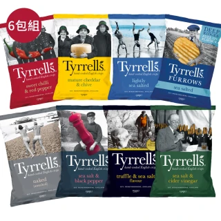 【Tyrrells泰勒思】英國洋芋片 任選6包組(150g/黑松露海鹽135g)