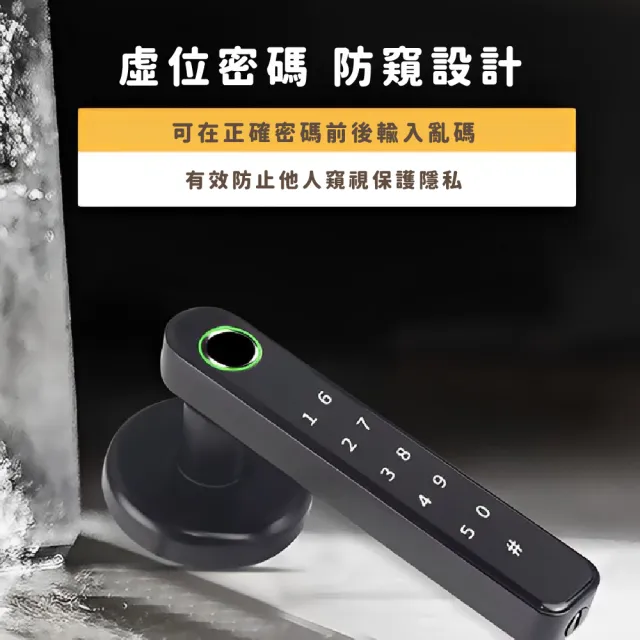 【心房加】智能三合一科技密碼電子鎖(指紋+鑰匙+密碼 USB充電 指紋鎖 防盜門鎖 門把鎖 感應鎖  居家安全)