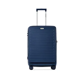 【NINE WEST】TADEO經典橫條 24吋前開式防爆耐摔可擴充旅行行李箱 NW31269(藍色)