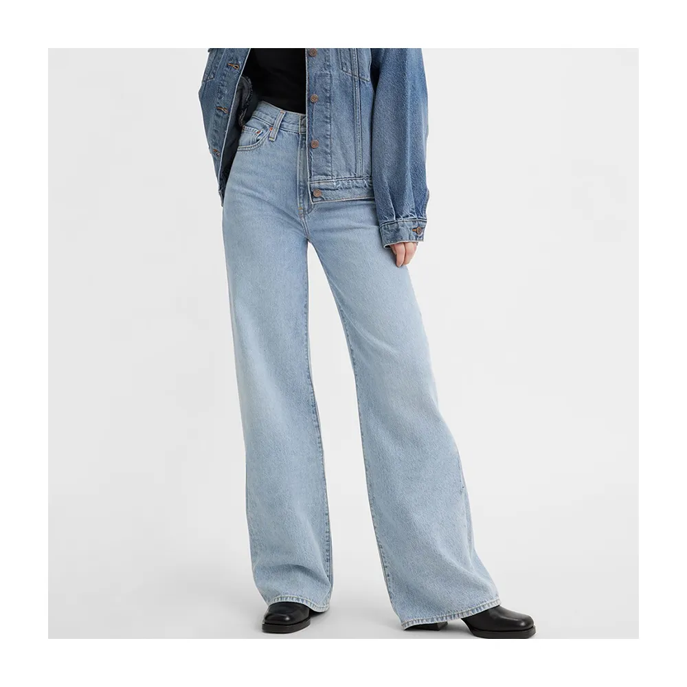 【LEVIS 官方旗艦】Ribcage Wide Leg女款超高腰寬鬆直筒丹寧牛仔褲 人氣新品 A6081-0002