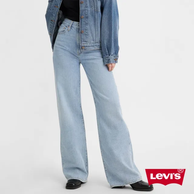 【LEVIS 官方旗艦】Ribcage Wide Leg女款超高腰寬鬆直筒丹寧牛仔褲 人氣新品 A6081-0002
