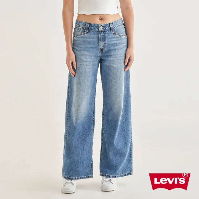 LEVISLEVIS 官方旗艦 94Baggy Wide Leg女款中腰寬鬆直筒丹寧牛仔褲 人氣新品 A5929-0008