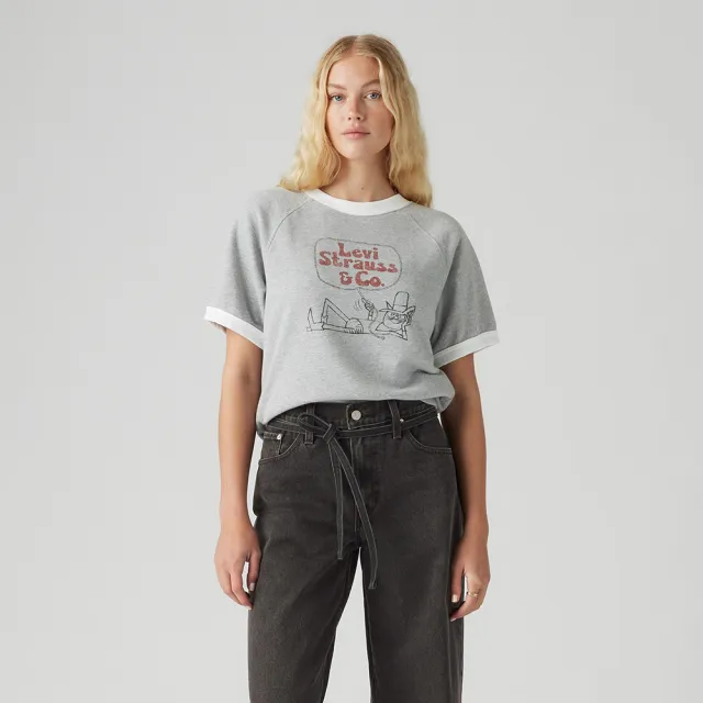 【LEVIS 官方旗艦】女款 短袖大學Tee / 美式圖案 / 舒適面料 人氣新品 A7395-0004