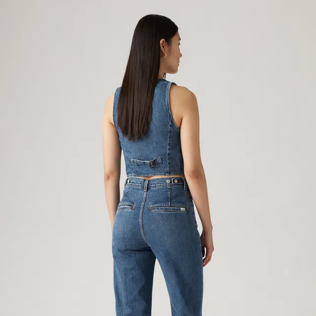 【LEVIS 官方旗艦】女款 深V復古丹寧牛仔背心 人氣新品 A8749-0013