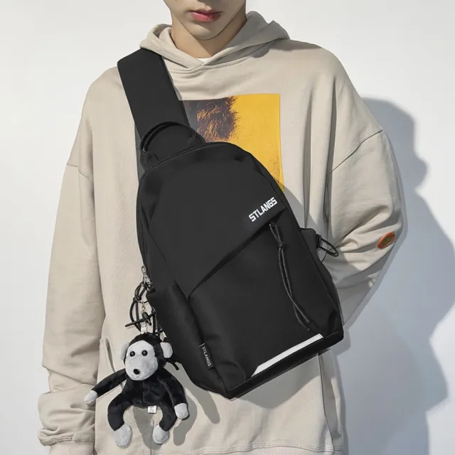 【Starshop】雙11 日系休閒男士單肩胸包 大容量斜背包 戶外出行單肩包 防潑水手機腰包(側背包/斜