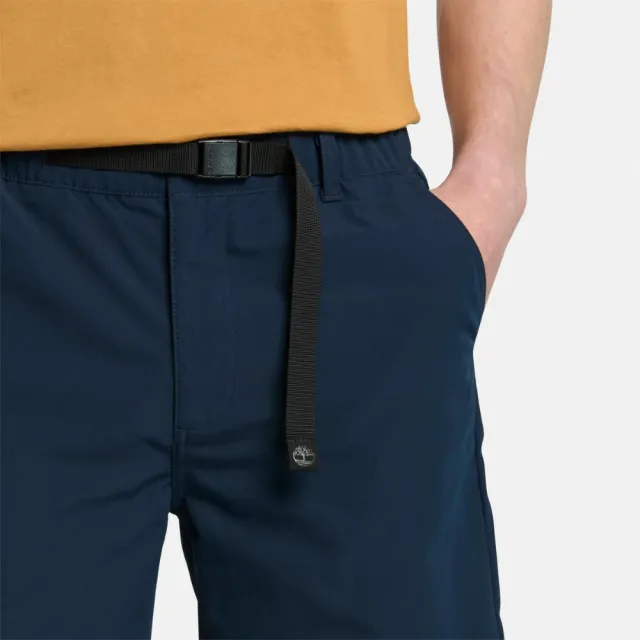 【Timberland】男款深寶石藍皮帶短褲(A6YA6433)