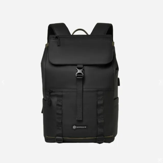【Nordace】Edin 黑色大號翻蓋後背包 ND1126-1(日常及通勤上班上學)