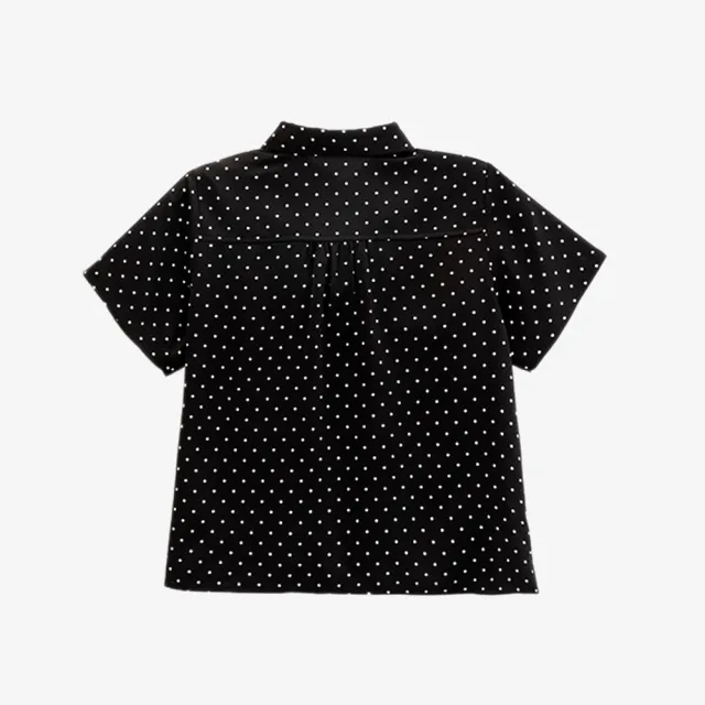【Arnold Palmer 雨傘】女裝-時尚滿版圓點短袖襯衫(黑色)