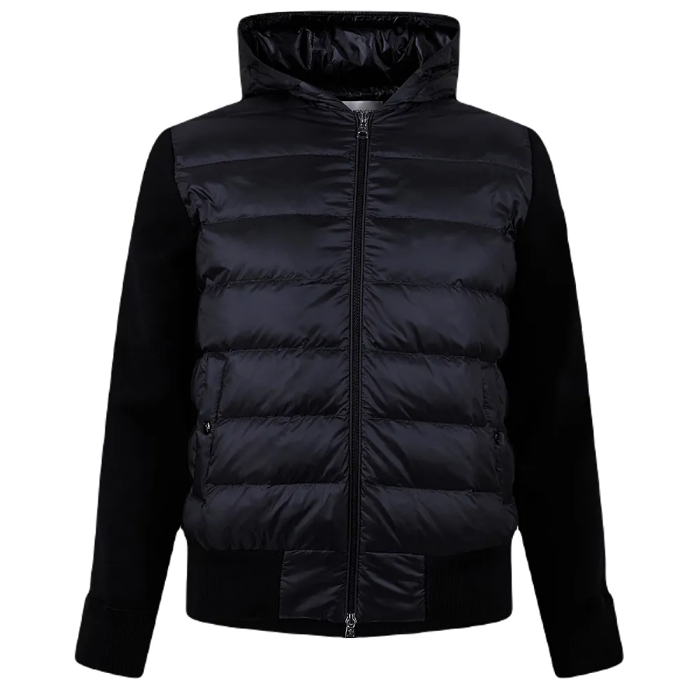 【MONCLER】秋冬新款 男款 羽絨拼接連帽外套-黑色(1號USA-S、2號USA-M、3號USA-L、4號USA-XL)