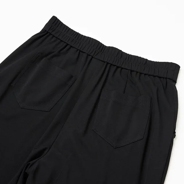 【ILEY 伊蕾】簡約切線縲縈錐形褲(黑色；M-2L；1242026348)