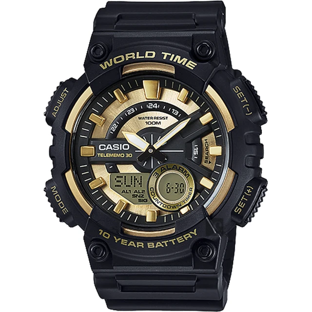 CASIO 卡西歐 10年電力系列 世界時間手錶 開學(AEQ-110BW-9AVDF)