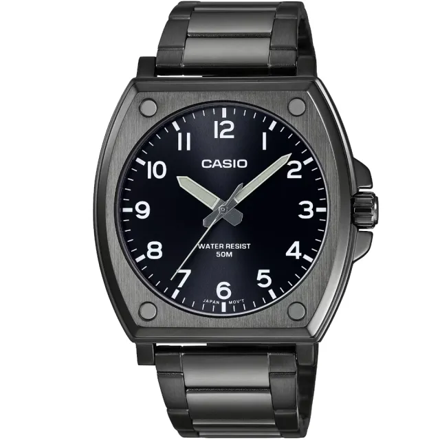 【CASIO 卡西歐】卡西歐大錶徑石英鋼帶男錶-黑(MTP-E730B-1A)