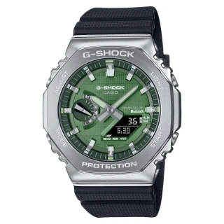 【CASIO 卡西歐】G-SHOCK金屬藍芽雙顯錶(GBM-2100A-1A3)