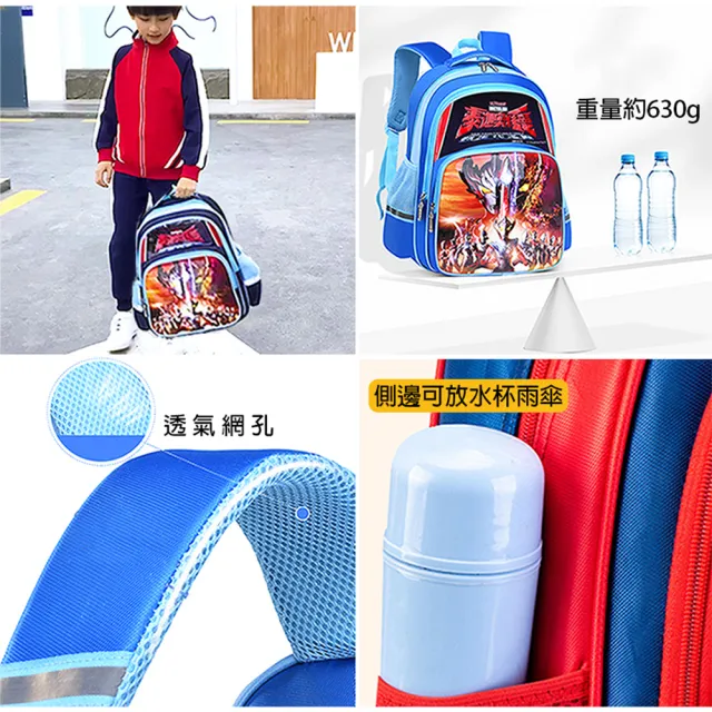 【TDL】超人力霸王鹹蛋超人奧特曼兒童後背包包雙肩背包書包中款 TY-300501(平輸品)