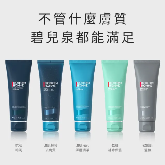 【碧兒泉】官方直營 男仕 極量深層潔面霜 125ml(BIOTHERM洗面乳)