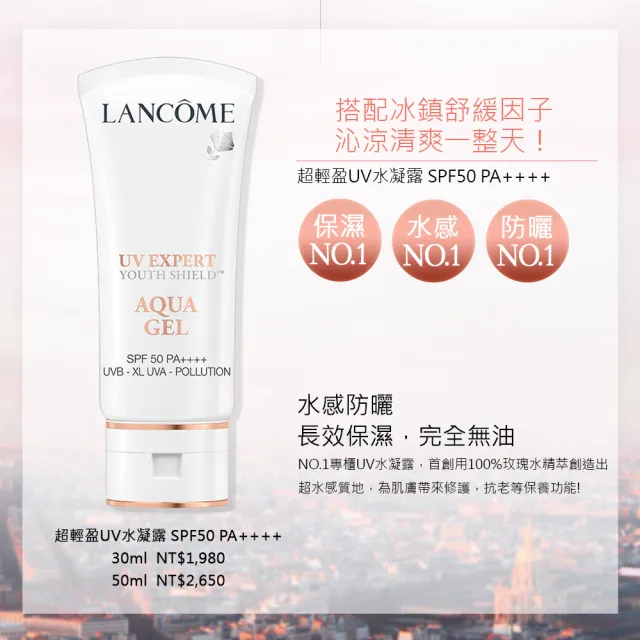 【蘭蔻】官方直營 超輕盈UV SPF50+ PA++++ 30ml雙入組(LANCOME/素顏霜任選二款/防曬)