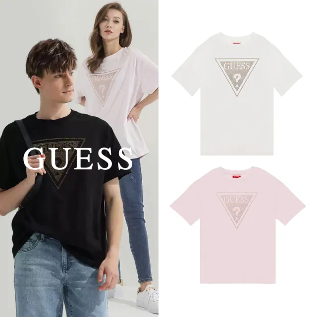 【GUESS】男女款休閒文字LOGO短T(多款選)