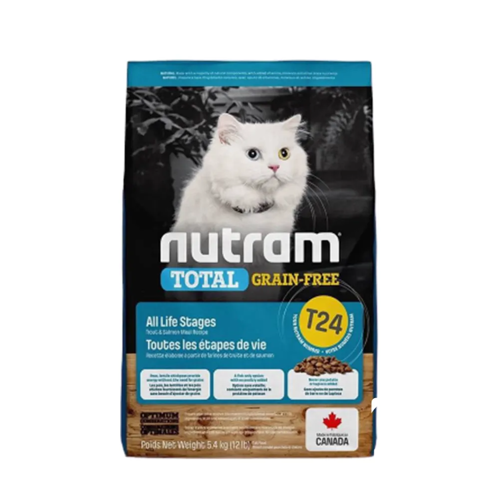 【Nutram 紐頓】T24無穀全齡貓飼料《鮭魚+鱒魚》5.4KG