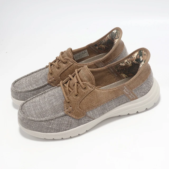 SKECHERS 馬克縫帆船鞋 On-The-Go Flex-Coastal Sky Slip-Ins 女鞋 棕 健走(138215-TPE)