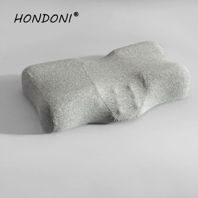 HONDONI 日式人體工學5D蝶型按摩止鼾護頸枕頭(天絲灰Z1-GYY)