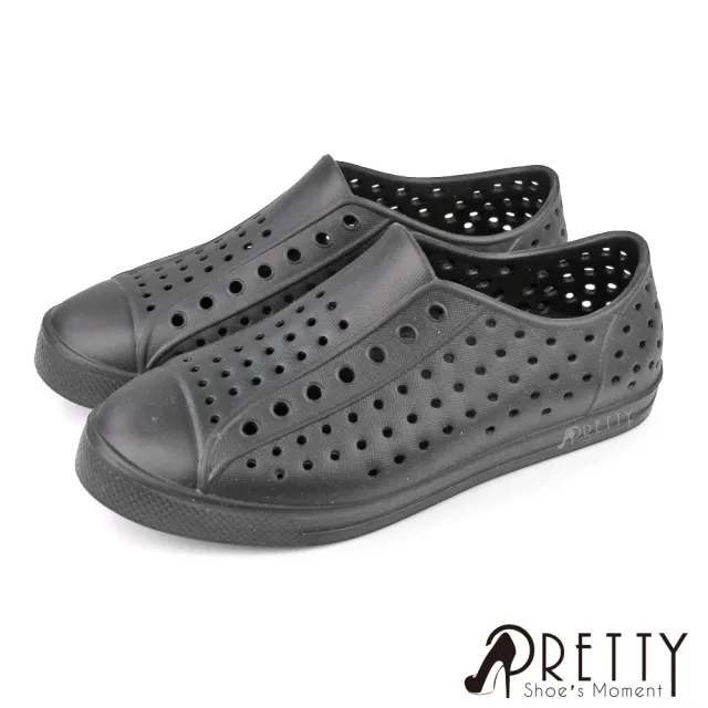 【Pretty】買一送一 男女 洞洞鞋 雨鞋 水鞋 休閒鞋 輕量 台灣製(超值組合)
