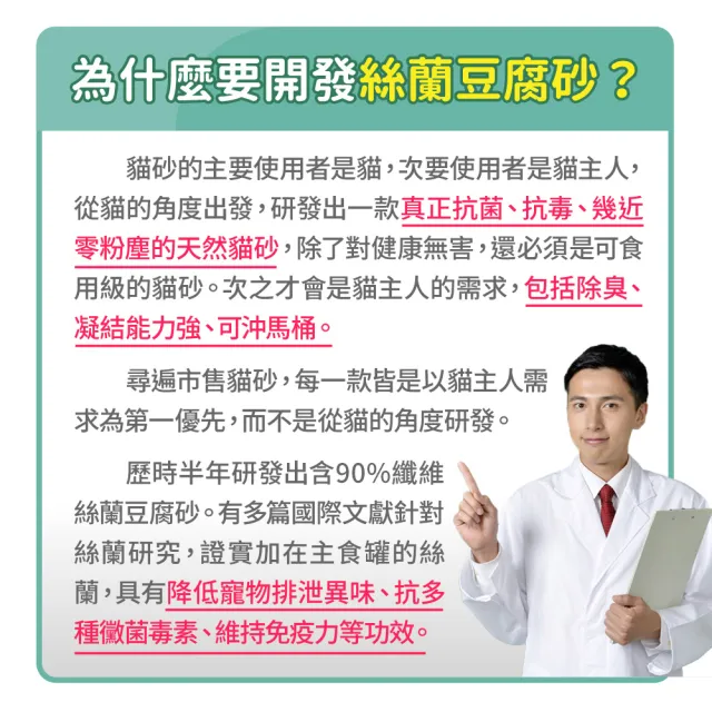 【毛孩時代】90%纖維絲蘭豆腐砂1.5mm*6L*2袋(貓砂/豆腐砂/保健貓砂)