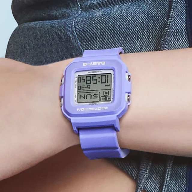 CASIO 卡西歐 BABY-G 運動休閒耐衝擊電子腕錶/紫