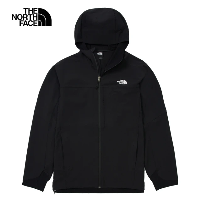 The North Face 北面男款黑色防風防潑水連帽外套｜89TK4H0