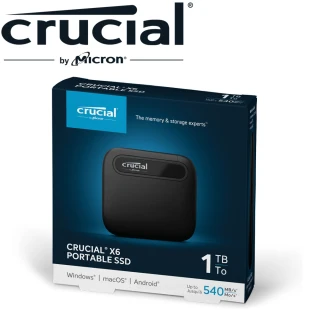 Crucial 美光 搭 128GB 隨身碟 ★ X6 1TB Type-C USB 3.2 Gen 2 外接式ssd固態硬碟(CT1000X6SSD9)