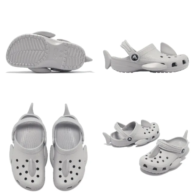 【Crocs】洞洞鞋 Classic I AM Shark Clog K 中童 大氣灰 經典鯊魚克駱格 小朋友(2100111FT)
